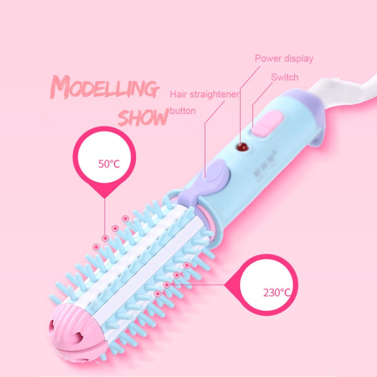GeLinSi GLS-003 20W 2 in 1 Ceramic Glaze Mini Curler Comb, EU Plug(Blue) - free shipping - PMC TechLife - Order now!