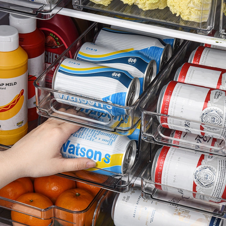 Transparent 2 Layer Automatic Roll-off Cans Beverage Refrigerated Storage Box - Shelf by PMC TechLife | Online Shopping South Africa | PMC TechLife