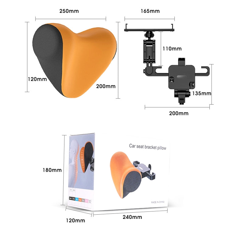 A09 Car Seat Headrest Memory Foam Comfortable Neck Pillow, Style: Without Stand (Orange) - Seat Accessories by PMC TechLife | Online Shopping South Africa | PMC TechLife | Buy Now Pay Later Mobicred