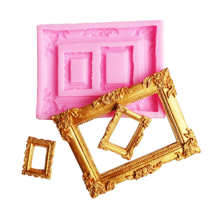 Vintage Photo Frame Liquid Silicone Fondant Mould(Pink) - Food Molds by PMC TechLife | Online Shopping South Africa | PMC TechLife
