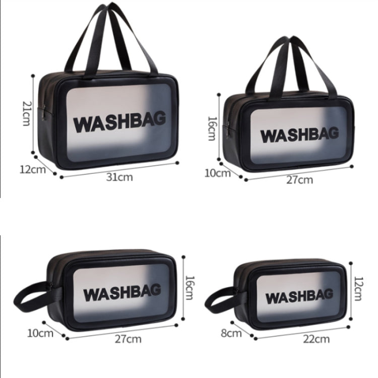 2 PCS Frosted Translucent Waterproof Storage Bag Cosmetic Bag Swimming Bag Wash Bag Black L - Waterproof Bags by PMC TechLife | Online Shopping South Africa | PMC TechLife