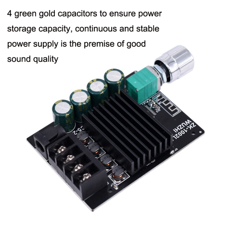 ZK-1002L Mini High Power Bluetooth Amplifier Board with Knob Adjust Volume Switch - Breadboard / Amplifier Board by PMC TechLife | Online Shopping South Africa | PMC TechLife