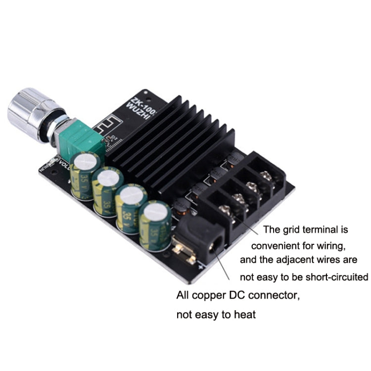 ZK-1002L Mini High Power Bluetooth Amplifier Board with Knob Adjust Volume Switch - Breadboard / Amplifier Board by PMC TechLife | Online Shopping South Africa | PMC TechLife