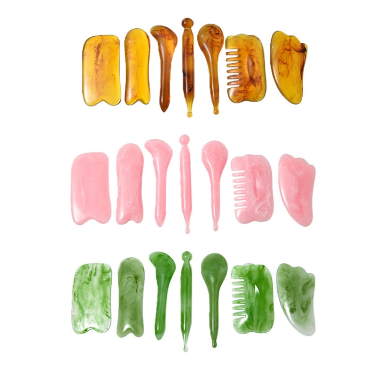 7PCS/Set Facial Tendon Stick Facial Scraping Board Meridian Acupuncture Pen, Shape: Green - free shipping - PMC TechLife - Order now!