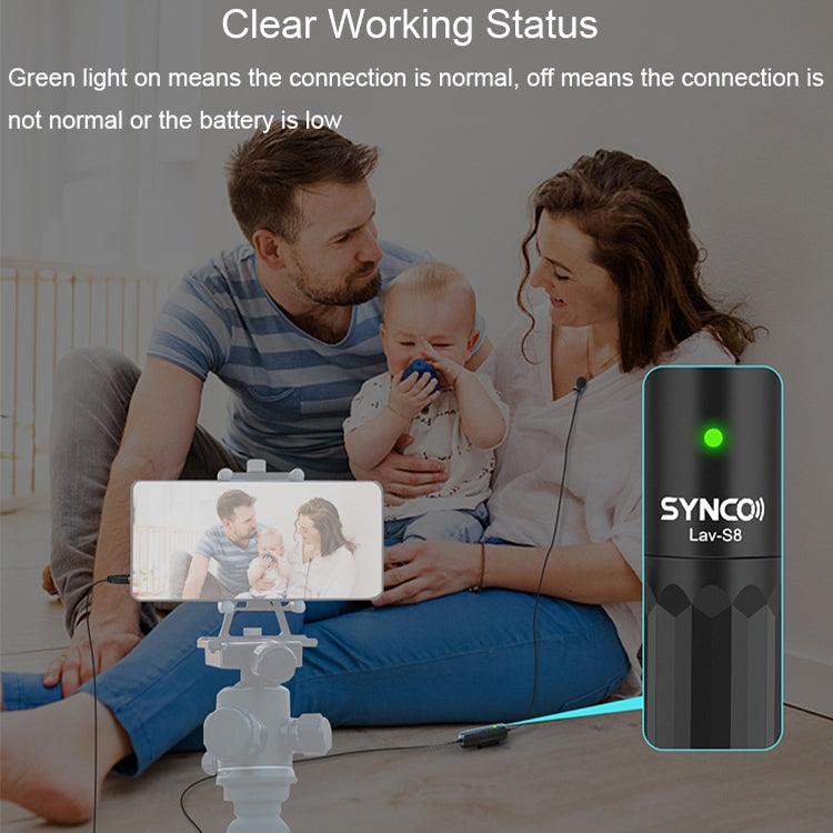 SYNCO S8 Lavalier Live Wired Microphone, Spec: Black + Type-C + 8 Pin - Microphone by SYNCO | Online Shopping South Africa | PMC TechLife | Buy Now Pay Later Mobicred