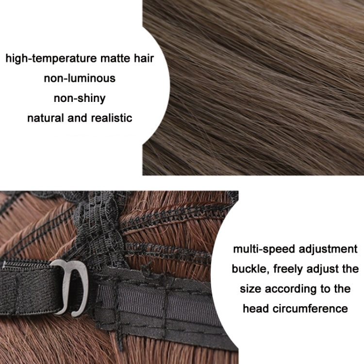 Women Medium Length Natural Realistic Full Shoulder Length Wig(Black Tea Color 36cm) - free shipping - PMC TechLife - Order now!