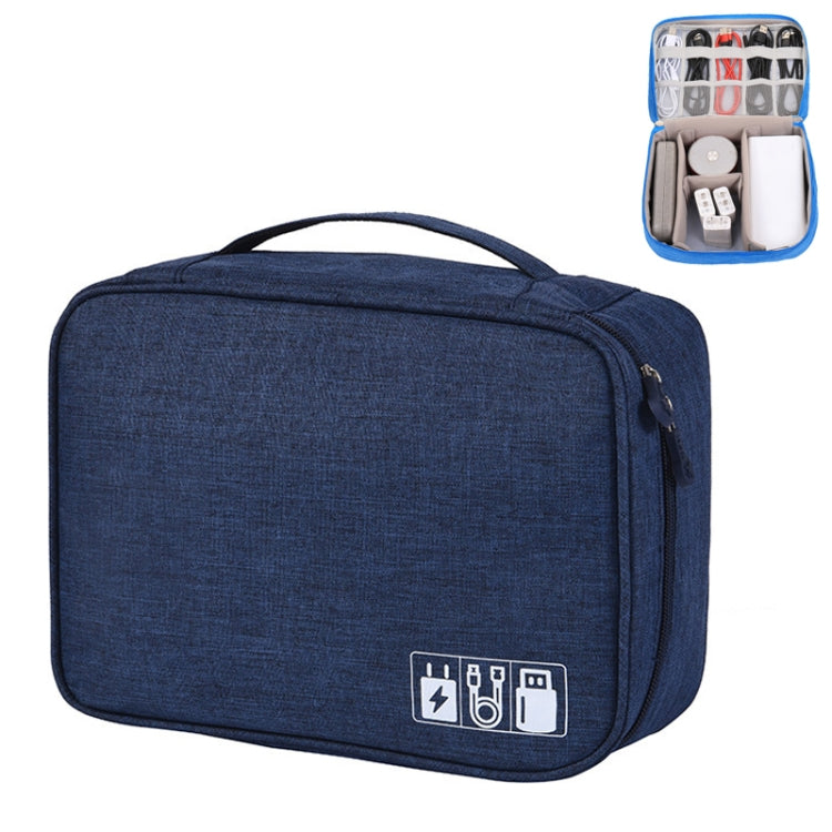 Multifunctional Cationic Digital U Disk Data Cable Storage Bag(Navy) - free shipping - PMC TechLife - Order now!