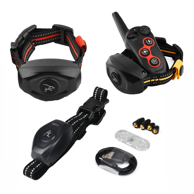 Remote Control Trainer Dog Collar Automatic Barking Stopper, Specification: 1 Drag 2 Red+Orange - free shipping - PMC TechLife - Order now!
