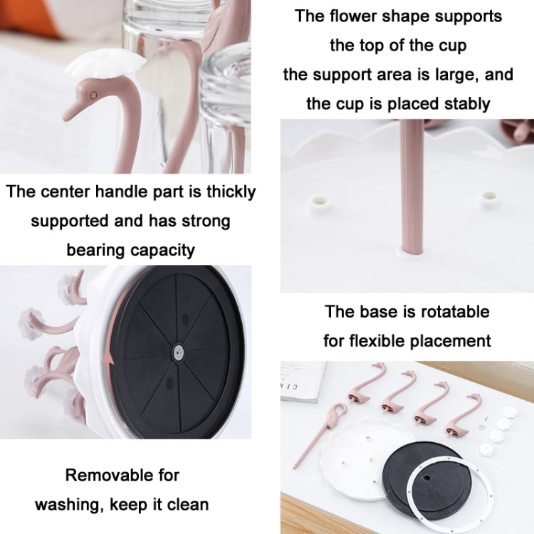 Home Portable Drainer Cup Holder With Rotatable Tray, Specification: Four Cups(Light Pink) - Shelf by PMC TechLife | Online Shopping South Africa | PMC TechLife | Buy Now Pay Later Mobicred