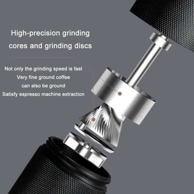 CNC Stainless Steel Hand Crank Coffee Bean Grinder, Specification: Seven Corner Red - free shipping - PMC TechLife - Order now!