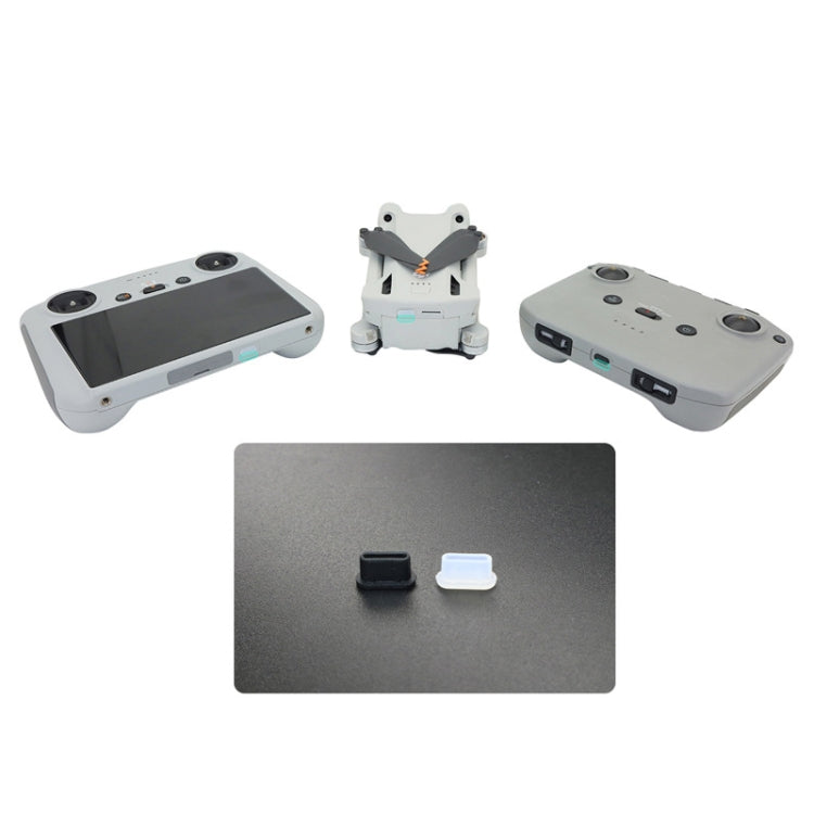 2 Sets Drone Body Remote Control Charging Port Dust Plug for DJI Mini 3 Pro(Transparent) - Others by PMC TechLife | Online Shopping South Africa | PMC TechLife