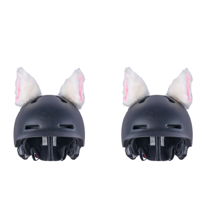 4PCS Motorcycle Plush Ear Helmet Decoration(White) - Ornamental Parts by PMC TechLife | Online Shopping South Africa | PMC TechLife | Buy Now Pay Later Mobicred