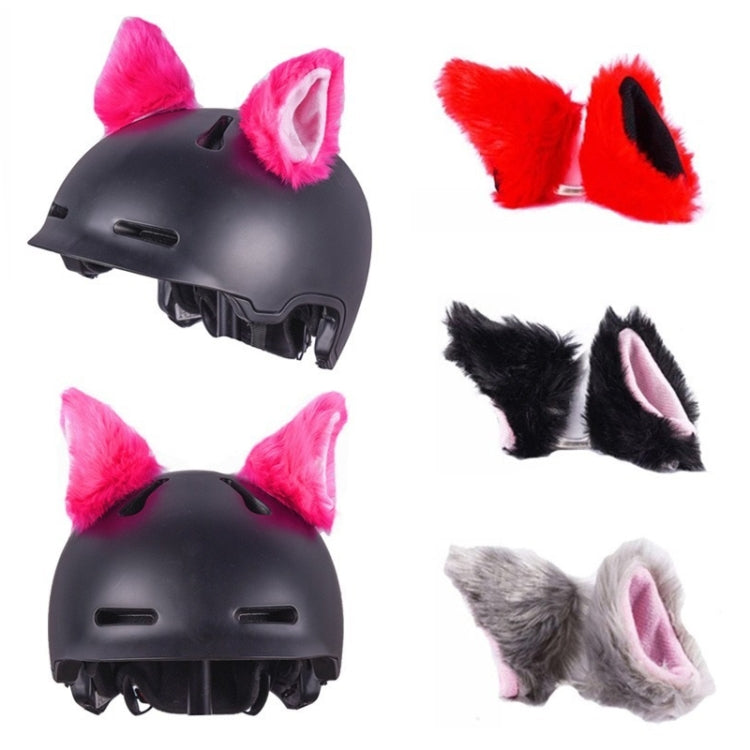 4PCS Motorcycle Plush Ear Helmet Decoration(Light Gray) - Ornamental Parts by PMC TechLife | Online Shopping South Africa | PMC TechLife | Buy Now Pay Later Mobicred