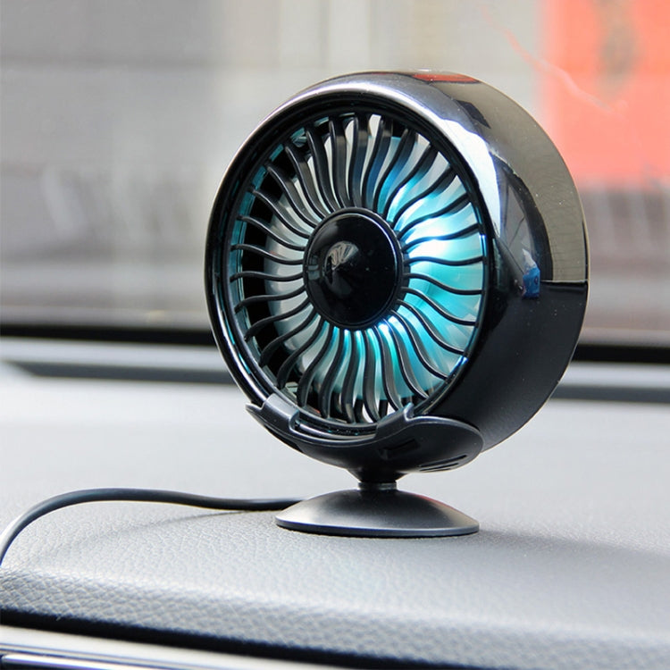 F102 Vehicle Dashboard Multi-function USB Colorful Lights Fan(Black) - free shipping - PMC TechLife - Order now!