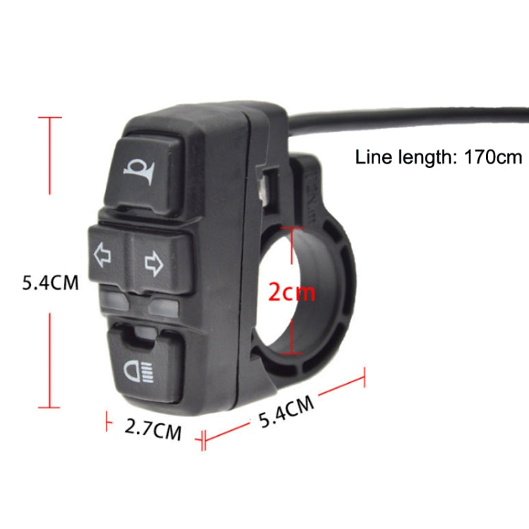 3 In 1 Switch Mountain Car Skateboard Horn Headlights Turn Switch(48V) - Electrical Instruments by PMC TechLife | Online Shopping South Africa | PMC TechLife | Buy Now Pay Later Mobicred
