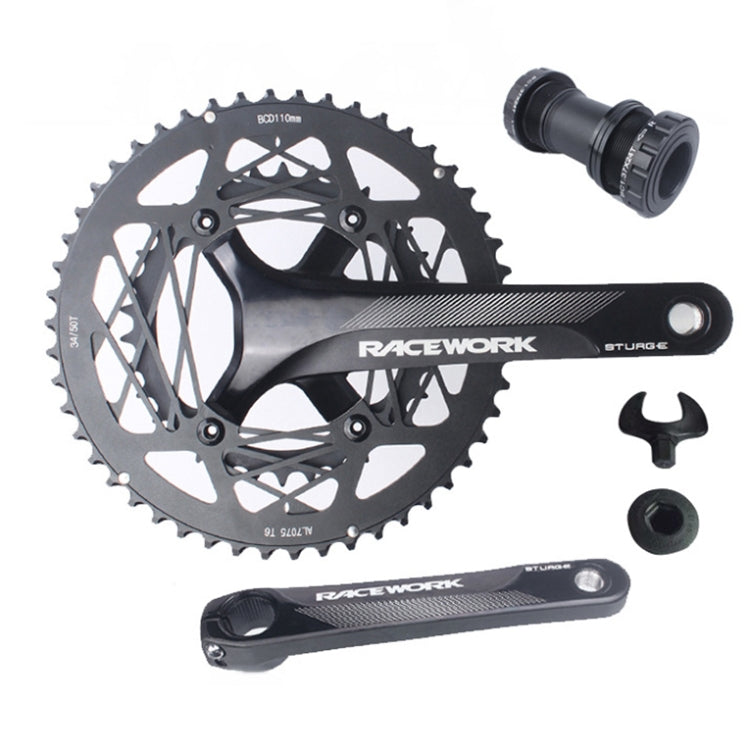 RACEWORK RKRFA Road Bike Aluminum Alloy 22-speed Crankset, Spec: 53-39T with BB - free shipping - PMc TechLife - Order now!