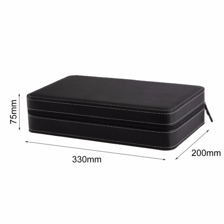 12 Bit Zipper Watch Box Storage Display Box PU Zipper Bag Watch Box(Black) - free shipping - PMC TechLife - Order now!