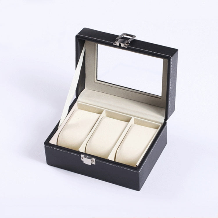 3 Bit PU Leather Watch Storage Box Display Box(Black) - free shipping - PMC TechLife - Order now!