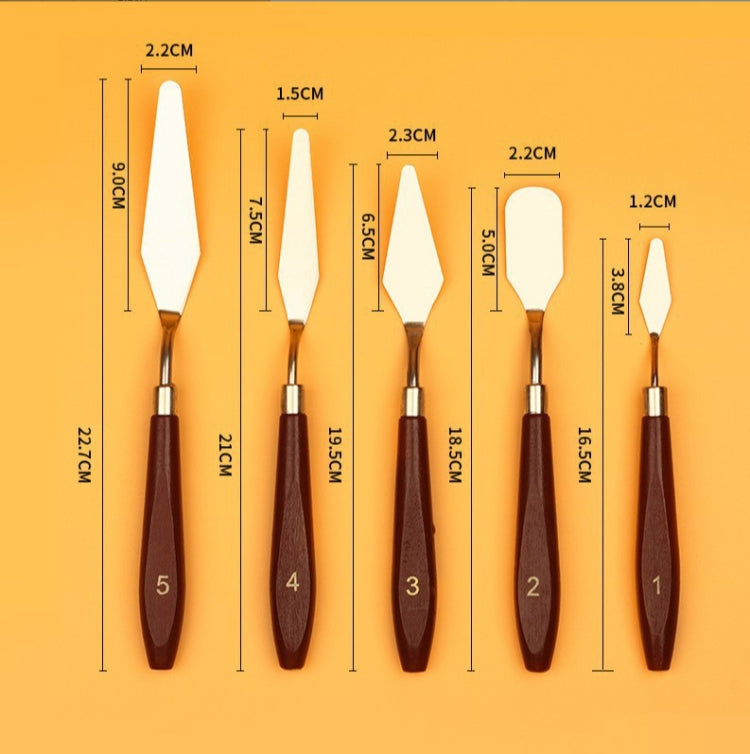 1 Sets/5PCS Plastic Handle Acrylic Painting Gouache Paint Knife - Art Supplies by PMC TechLife | Online Shopping South Africa | PMC TechLife