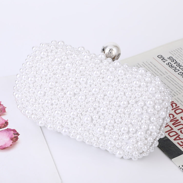 Pearl Evening Bag Soft Face Lock Ladies Shoulder Bag Crossbody Small Square Bag(White) - Single-shoulder Bags by PMC TechLife | Online Shopping South Africa | PMC TechLife