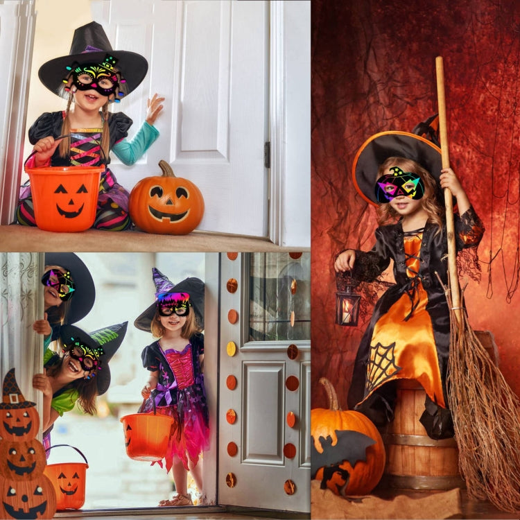 8 Pcs/Set Halloween Scratch Paper Mask Toys for Children - Halloween Masks by PMC TechLife | Online Shopping South Africa | PMC TechLife | Buy Now Pay Later Mobicred
