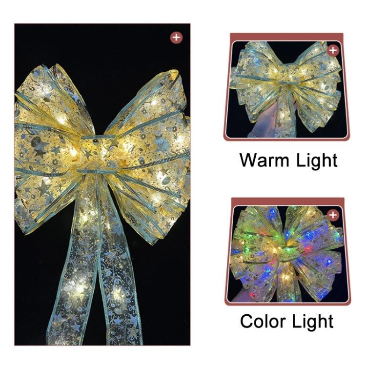 Christmas LED Lights Bronzing Double Ribbon String Lights, Specification: 10m(Gold Red Color Light) - Decoration Lamps by PMC TechLife | Online Shopping South Africa | PMC TechLife