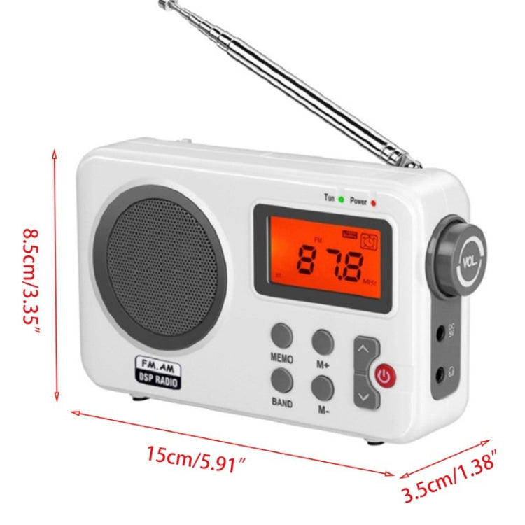 SY-8801 Portable Retro Radio HD LCD Screen Weight Bass Short Wave Radio(White) - Radio Player by PMC TechLife | Online Shopping South Africa | PMC TechLife | Buy Now Pay Later Mobicred