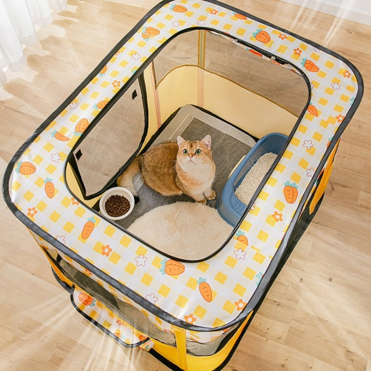 Rectangular Foldable Pet Fence Dog and Cat Litter Pet Delivery Room XL(Yellow Carrot) - Beds by PMC TechLife | Online Shopping South Africa | PMC TechLife | Buy Now Pay Later Mobicred