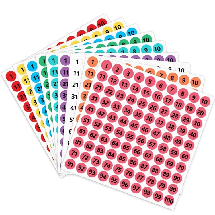 100 Stickers/Sheet Clothes Footwear Size Number Label Sticker, Random Color Delivery, Diameter: 10mm - Printer Paper & Stickers by PMC TechLife | Online Shopping South Africa | PMC TechLife