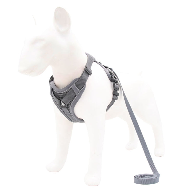 HT-864 Pet Traction Rope Reflective Breathable Dog Chest Strap Vest, Size: XL(Gray) - Leashes by PMC TechLife | Online Shopping South Africa | PMC TechLife