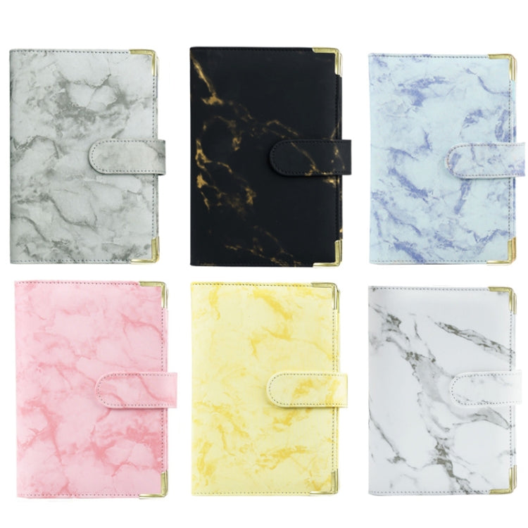 A6 Binder Budget Book Marbled Notebook PU Leather Binder(Pink) - Notebooks by null | Online Shopping South Africa | PMC TechLife | Buy Now Pay Later Mobicred