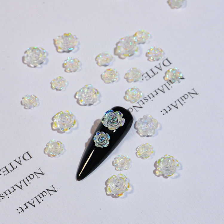 SP0473 30Pcs/Pack 3D Camellia Nail Art Decorative Rhinestones(Light Change) - free shipping - PMC Jewellery - Order now!