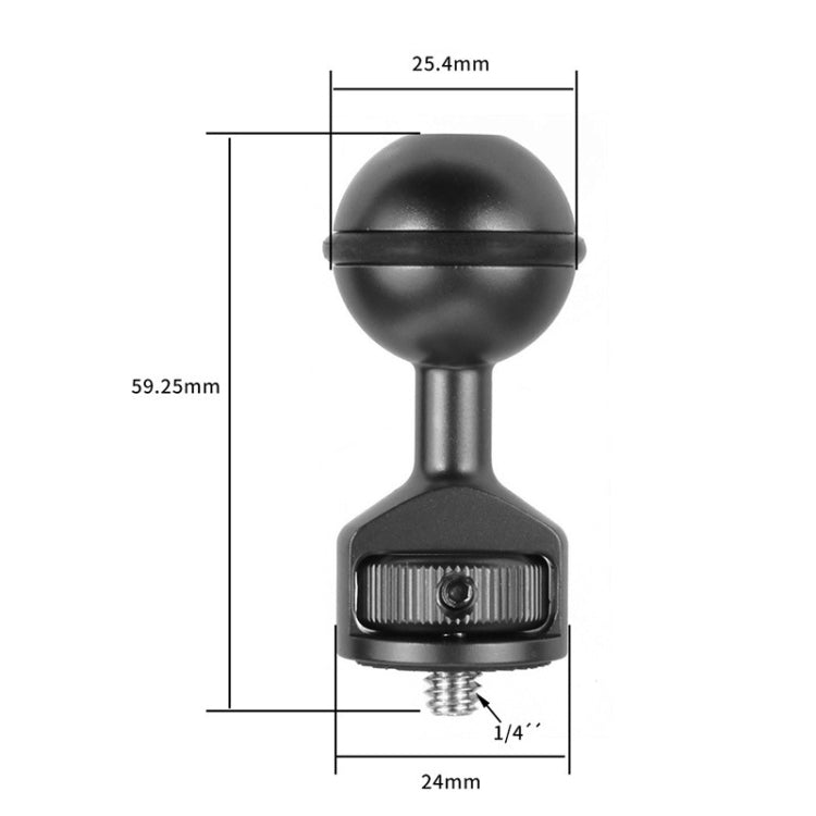 2.5cm Ball Head Clip for Action Camera Underwater Video Camera Light Diving Joint(Black) - Connection Mount by PMC TechLife | Online Shopping South Africa | PMC TechLife | Buy Now Pay Later Mobicred