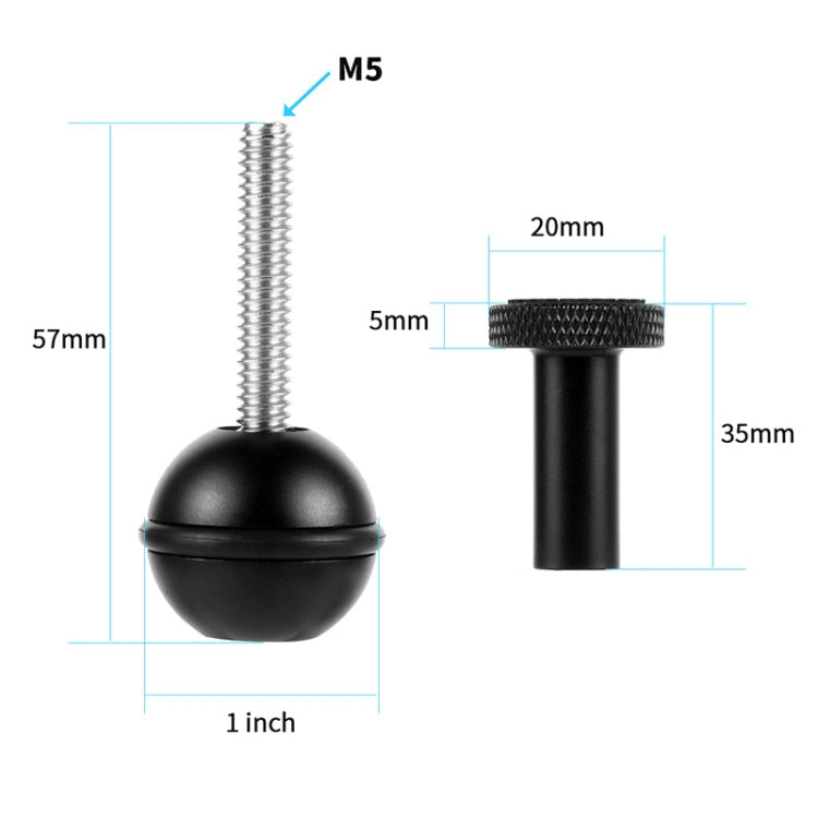 Ball Head Adapter Adjustable Screw Fixed Mount  Camera Underwater Diving Photography Lights Bracket(M5 Screw Black) - Connection Mount by PMC TechLife | Online Shopping South Africa | PMC TechLife | Buy Now Pay Later Mobicred