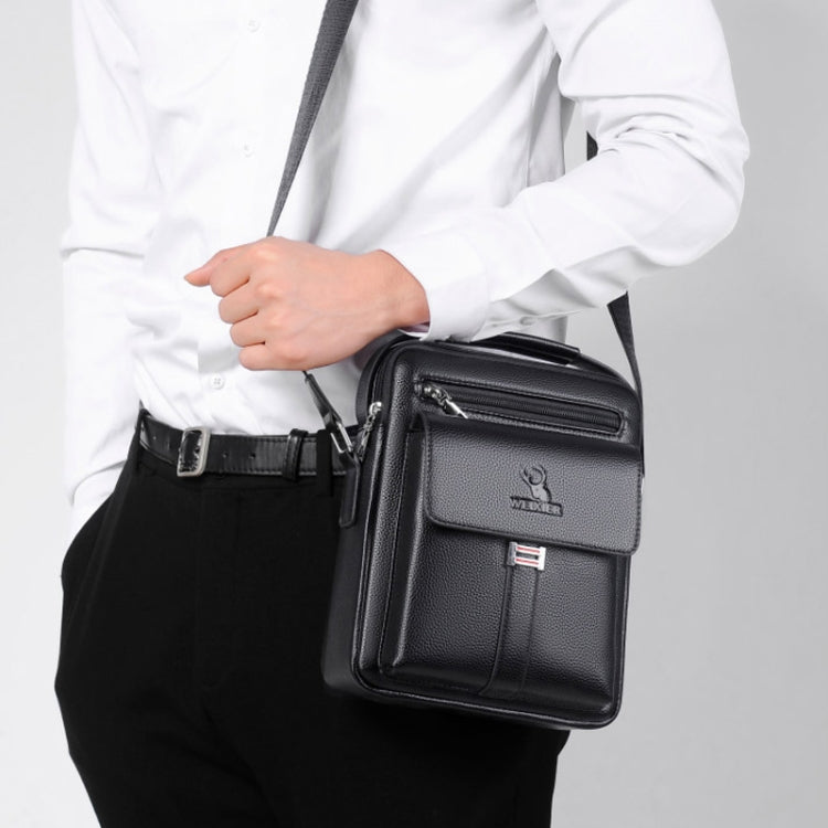 WEIXIER D244 Men Shoulder Bag Large Capacity Business Retro Messenger Bag(Black) - free shipping - PMC TechLife - Order now!