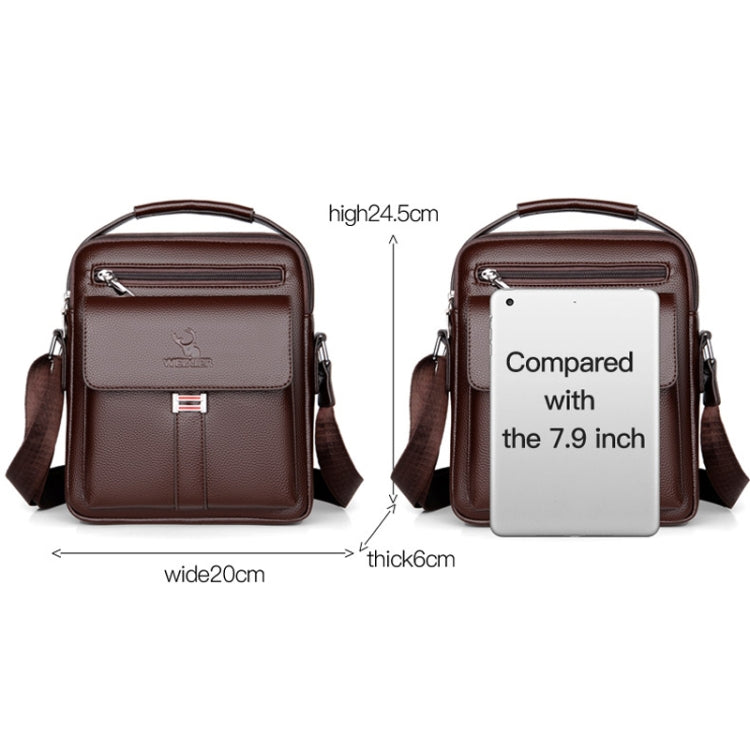 WEIXIER D244 Men Shoulder Bag Large Capacity Business Retro Messenger Bag(Black) - free shipping - PMC TechLife - Order now!