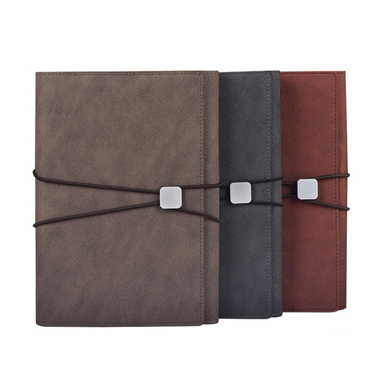 A5 Business Loose-leaf Notebook Office Stationery Leather PU Notepad(Deep Gray) - Notebooks by PMc TechLife | Online Shopping South Africa | PMc TechLife | Buy Now Pay Later Mobicred