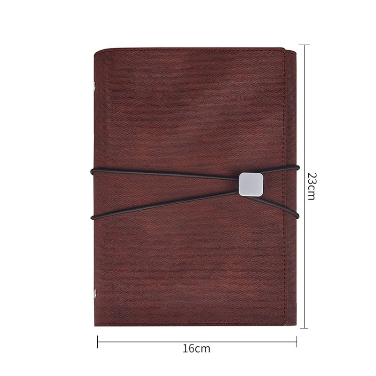 A5 Business Loose-leaf Notebook Office Stationery Leather PU Notepad(Light Coffee) - Notebooks by PMc TechLife | Online Shopping South Africa | PMc TechLife | Buy Now Pay Later Mobicred