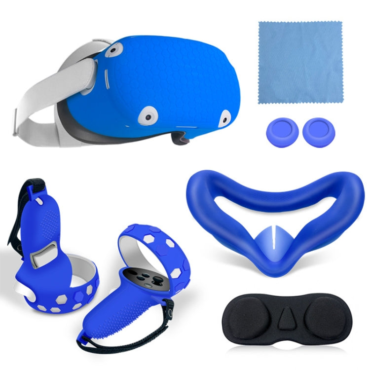 6 PCS/Set For Meta Quest Silicone All-Inclusive Console Controller Cover(Blue) - VR Accessories by PMC TechLife | Online Shopping South Africa | PMC TechLife