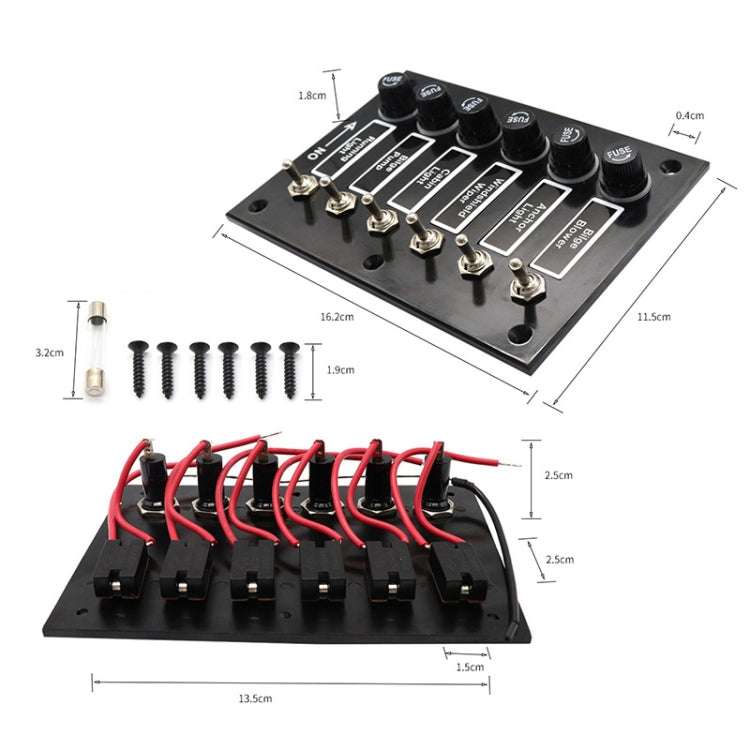 6 Groups Shake Switch AOS3045 Switch Panel Marine Retrofit Each With Independent Fuse Protection - Car Switches by PMC TechLife | Online Shopping South Africa | PMC TechLife | Buy Now Pay Later Mobicred