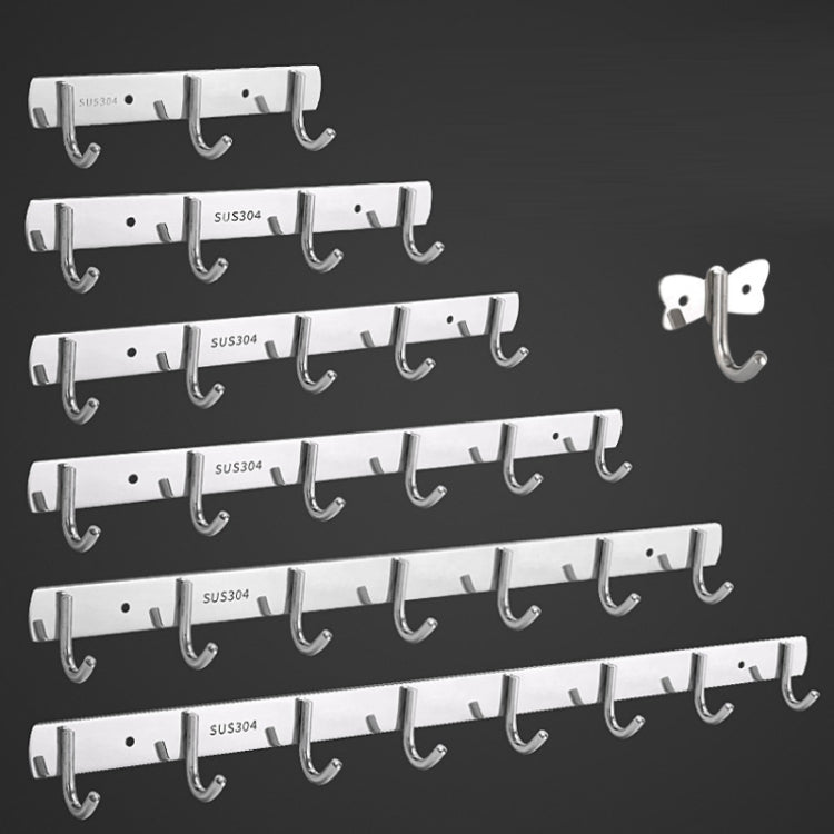 304 Stainless Steel No Punching Door Rear Coat Hook, Specification: 4 Hooks - Shelf & Hooks by PMC TechLife | Online Shopping South Africa | PMC TechLife