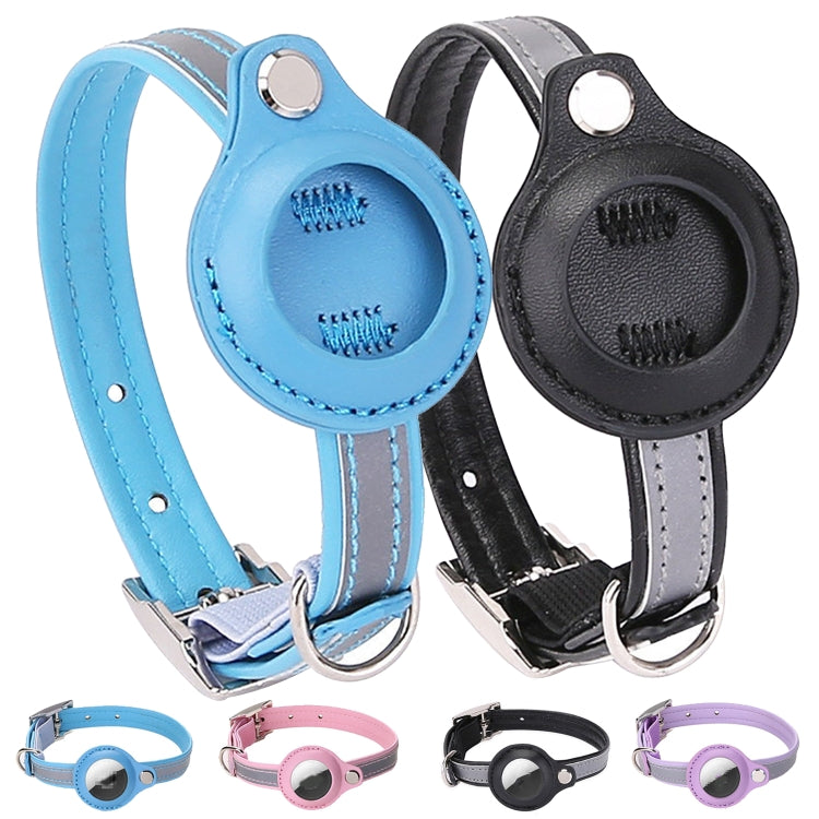 For Airtag Tracker Protective Cover Pet PU Collar, Specification: M(Purple) - Pet Series by PMC TechLife | Online Shopping South Africa | PMC TechLife