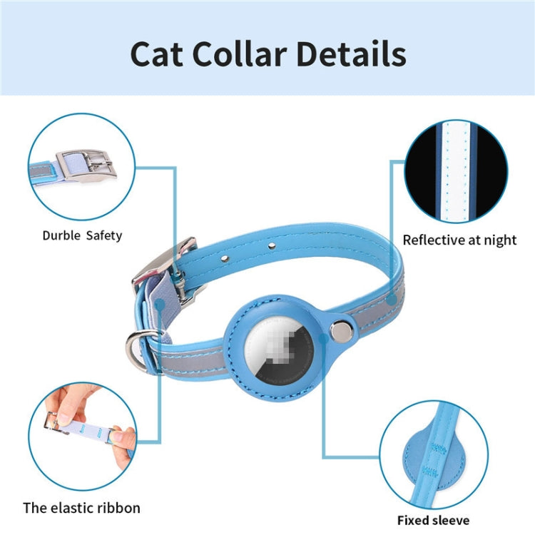 For Airtag Tracker Protective Cover Pet PU Collar, Specification: M(Purple) - Pet Series by PMC TechLife | Online Shopping South Africa | PMC TechLife