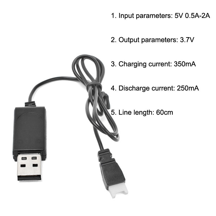USB Charging Cable 3.7V 350mAh Air To Air Plug Without Protecting For Drone(Black) -  by PMC TechLife | Online Shopping South Africa | PMC TechLife | Buy Now Pay Later Mobicred