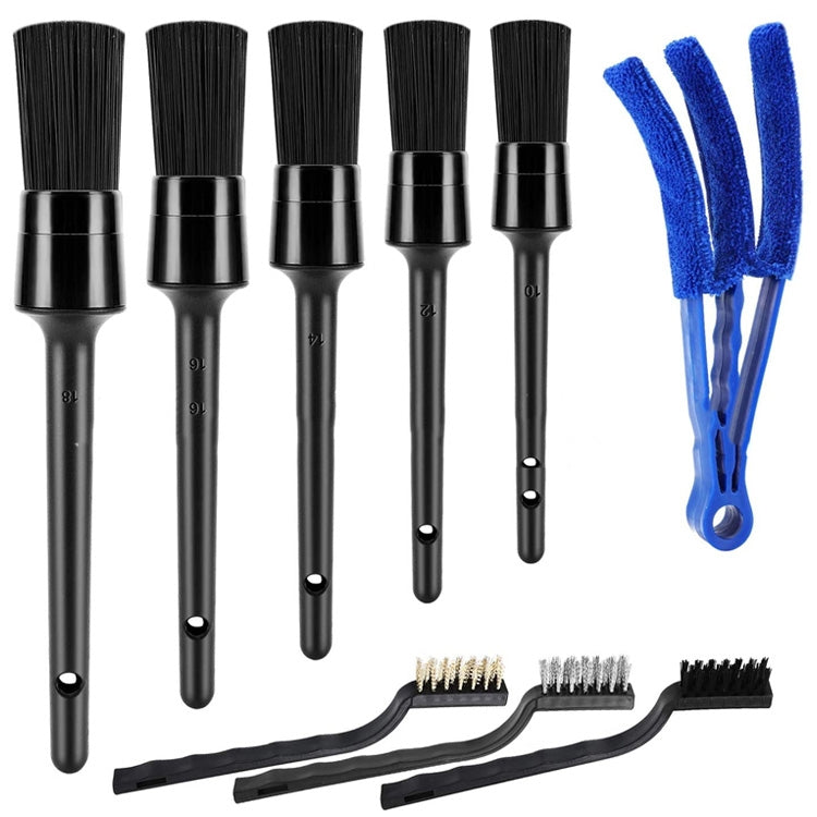 9 PCS / Set Car Interior Outlet Air Conditioning Brush Details Cleaning Brush(Black) - Car washing supplies by PMC TechLife | Online Shopping South Africa | PMC TechLife