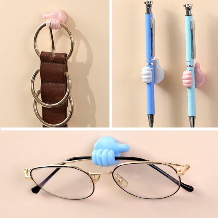 10 PCS Non-punching And Non-marking Adhesive Thumb Hook Cable Organizer(Blue) - Shelf & Hooks by PMC TechLife | Online Shopping South Africa | PMC TechLife