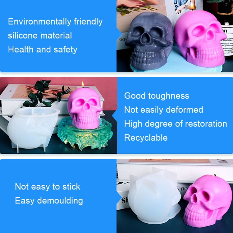 D804 Epoxy Mould Skull Candle Silicone Mould - Arts & Crafts by PMC TechLife | Online Shopping South Africa | PMC TechLife