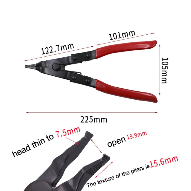 Reinforced Flat Circlip Pliers Flat-mouth Snap Ring Pliers(Red) - Pliers by PMC TechLife | Online Shopping South Africa | PMC TechLife | Buy Now Pay Later Mobicred