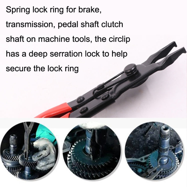 Reinforced Flat Circlip Pliers Flat-mouth Snap Ring Pliers(Red) - Pliers by PMC TechLife | Online Shopping South Africa | PMC TechLife | Buy Now Pay Later Mobicred