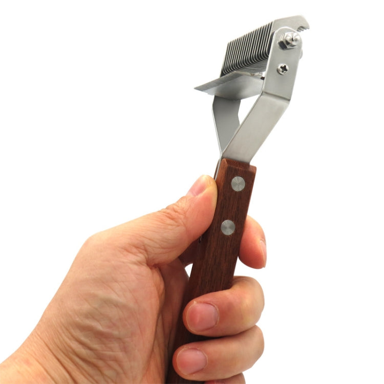 Pet Wooden Handle Dual-purpose Stainless Steel Comb Pet Hair Removal Comb(DS-Y075) - Brushes & Combs by PMC TechLife | Online Shopping South Africa | PMC TechLife | Buy Now Pay Later Mobicred